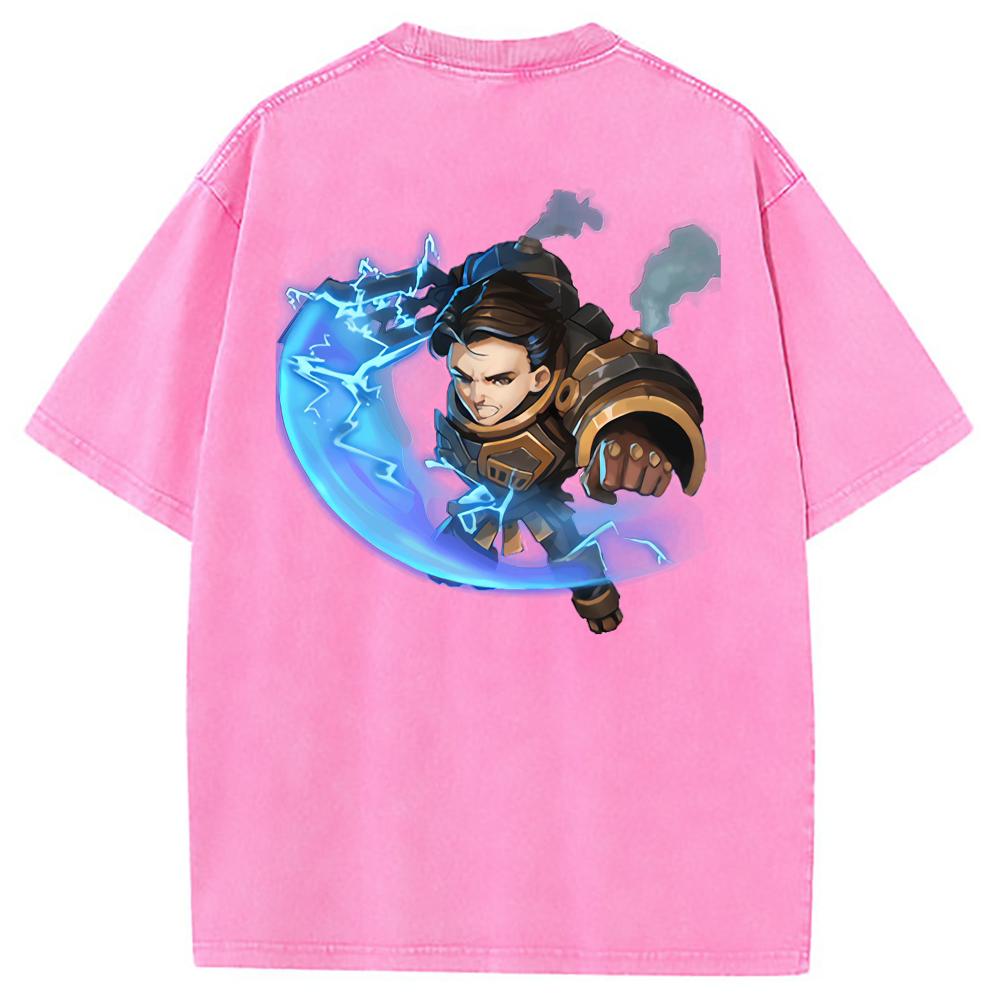 （画像用） リーグ・オブ・レジェンド League of Legends LOL 綿100% ヴィンテージ風 半袖Tシャツ（背面プリント）